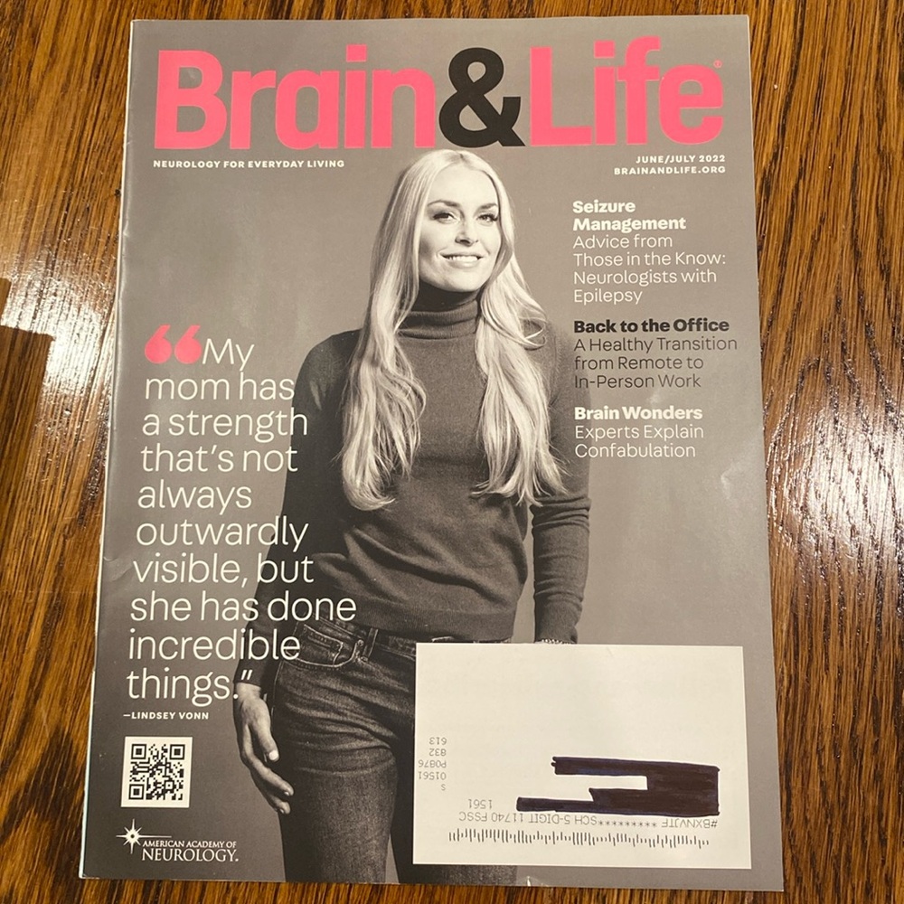 Brain & Life magazine June/July 2022 - Lindsey Vonn - NEVER READ health olympics